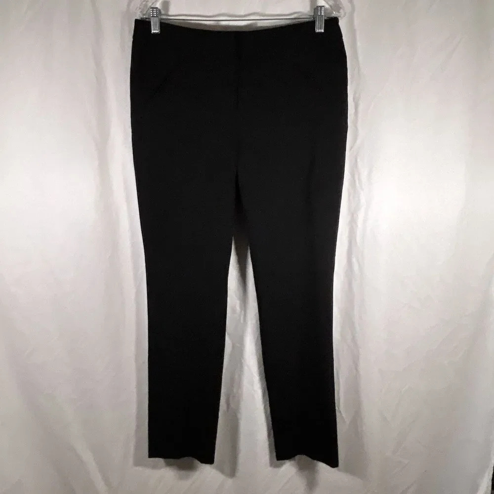 Tahari Dress Pants Women's 8 Black Mid Rise Arthur S Levine No Pockets